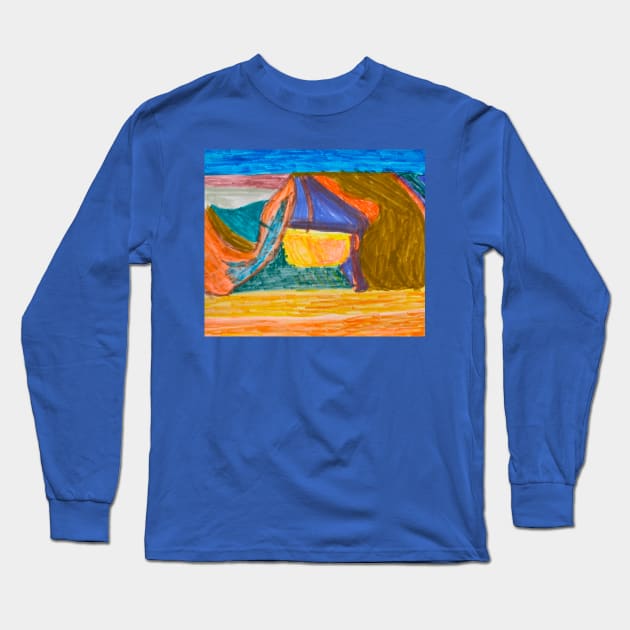 Twenty Two Different Colourful Shapes With Colourful Background Long Sleeve T-Shirt by PodmenikArt